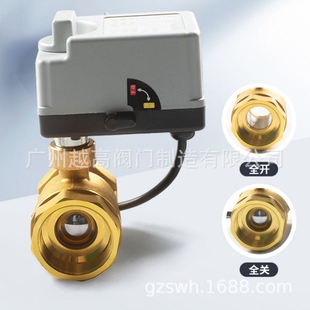 手自一体电动二通球阀220v24v12v常闭黄铜丝扣水阀阀门微型电动阀