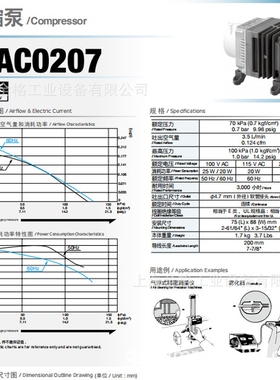 日东工器空气隔膜压缩真空液体泵AC0207 AC0410A  AC0610 AC0910