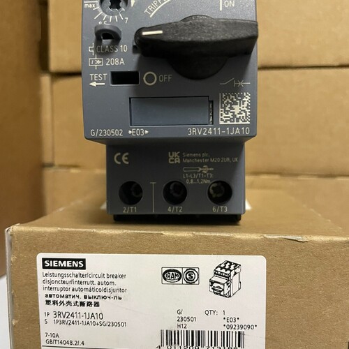 3RV2411-1JA10  断路器，结构尺寸 S00 用于议价