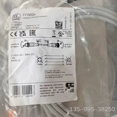 EVW026 连接电缆3 m PUR-电缆; M12详谈