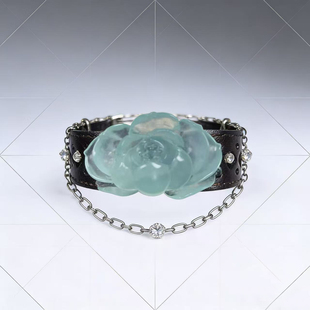 AA0061天然和田玉羊脂白玉莲花手腕牌23/35mm白玉手牌手表多用