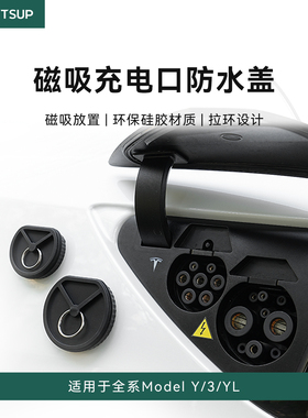 瓦赛适用特斯拉焕新版ModelY/3充电口盖全包防水磁吸防尘保护配件