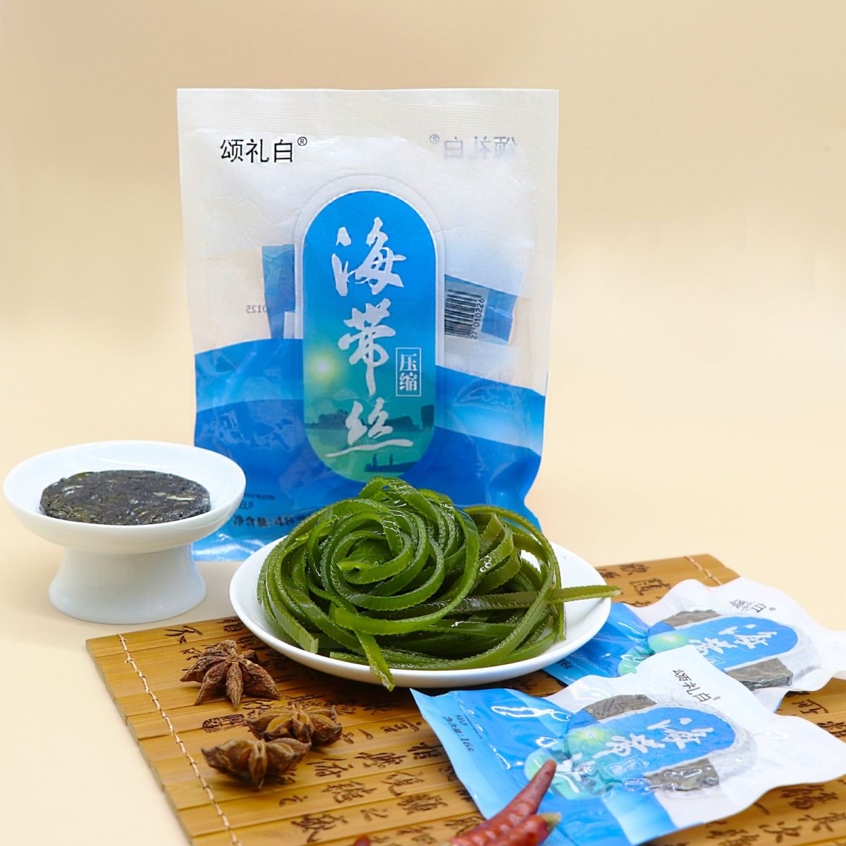 福建特产压缩海带丝凉拌菜