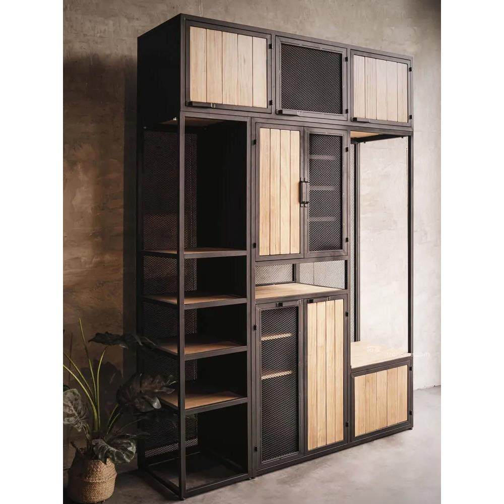 工业风铁艺复古储物柜家用客厅收纳置物架落地多层展示陈列装饰柜,住宅家具,搁板/置物架/家用陈列架,淘宝优惠券,粉丝福利购,淘宝优惠卷