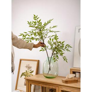Juhan Nandina竹彷生绿色植物客厅水培高枝人造花插花装饰品假植