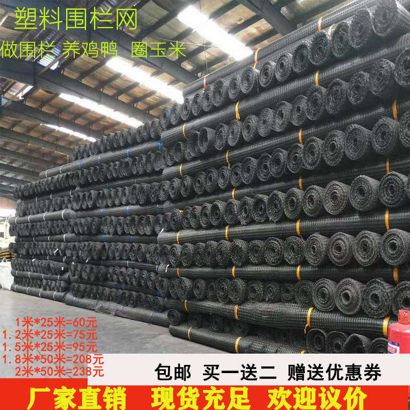 网子围栏黑色塑胶养殖网拦网土工格栅圈玉米网塑料网格养鸡网漏粪