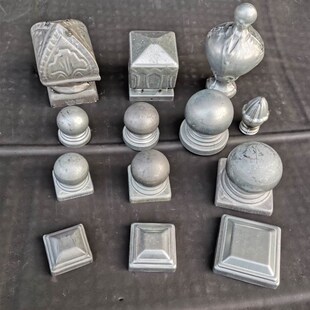 铁艺方管封口盖铁艺柱头冲压装饰盖护栏球头盖帽方堵头护栏配件