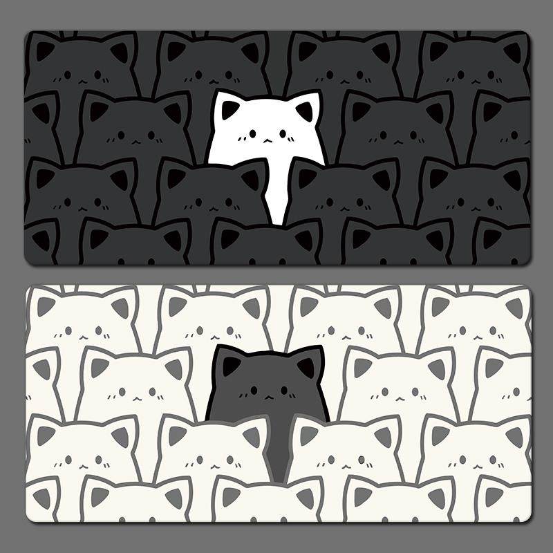 猫咪鼠标垫超大可爱女生书桌垫办公室桌垫大号电脑笔记本键盘垫子