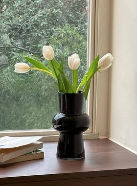 花瓶摆饰件客玻厅插花璃高级感中复古法式i36600ns风艺术古餐桌装