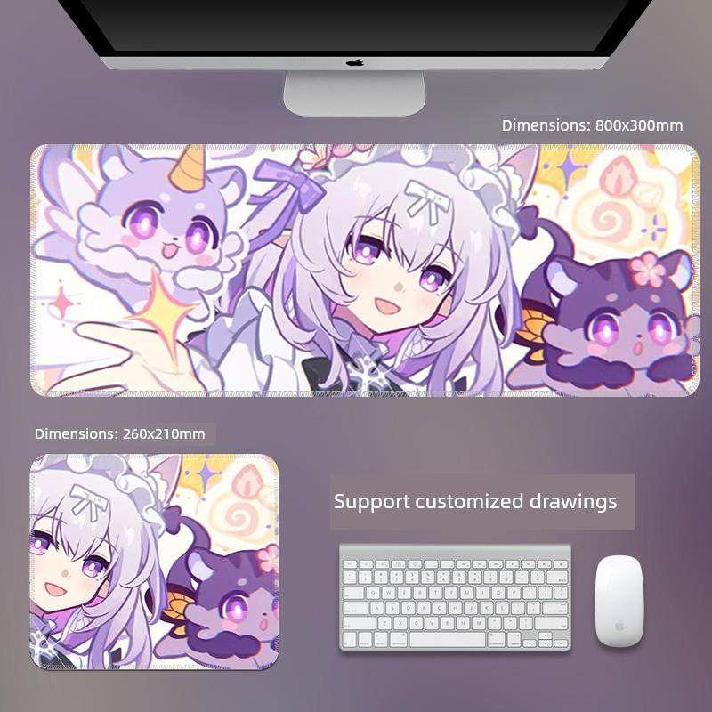 崩铁遐蝶可爱学生超大号鼠标垫办公室加厚笔记本电脑键盘桌面垫子
