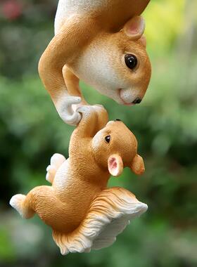 仿真鼠小松摆壁庭院户外动物挂秋千花89581园阳台幼儿园树上装饰