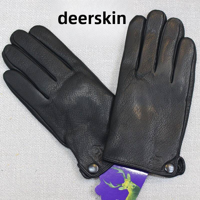 真鹿皮手套真皮手套男士秋冬保暖加厚汽车皮手套男士手套新潮