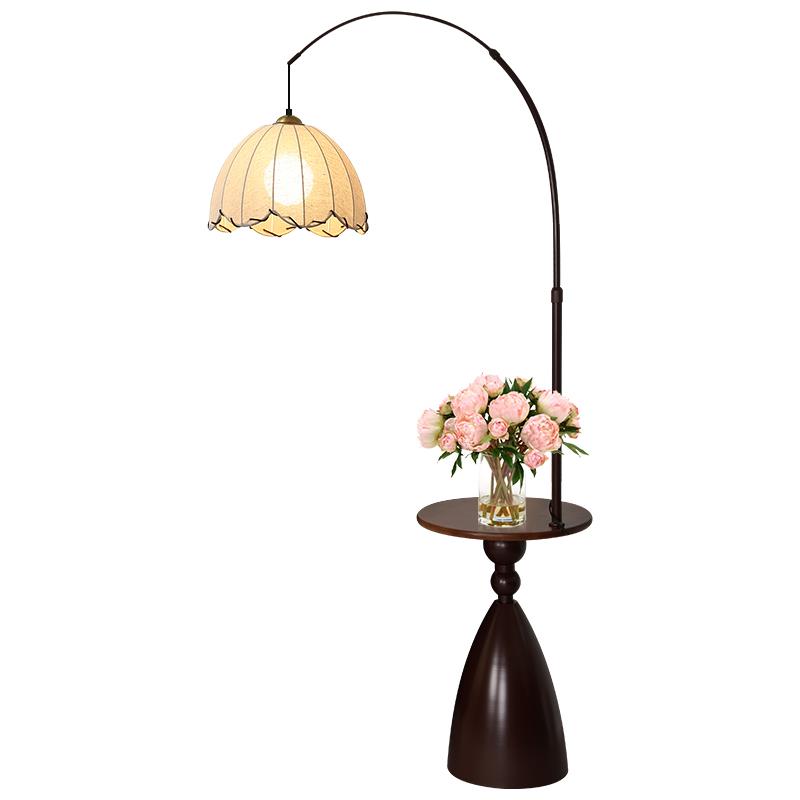 2025新款中古覆古风落地灯客厅沙发边几钓鱼灯置物摆件装饰氛围灯