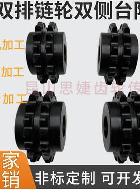 双排炼轮双侧凸台双排惰轮带瓜涨紧轮08A08B10A10B12A可非标定制