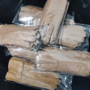 冬季男女同款真皮手套羊皮毛一体加绒保暖防风防水开车骑行户外