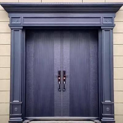 进户门锌合金别墅大门农村自建房大门入户门玻璃门铸铝门仿铜门