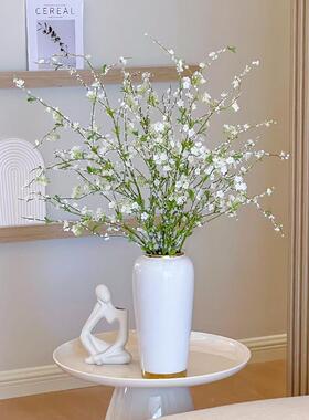 柳仿真花假花装雪摆件饰客厅摆设餐桌摆花高端仿生花75340花北夏