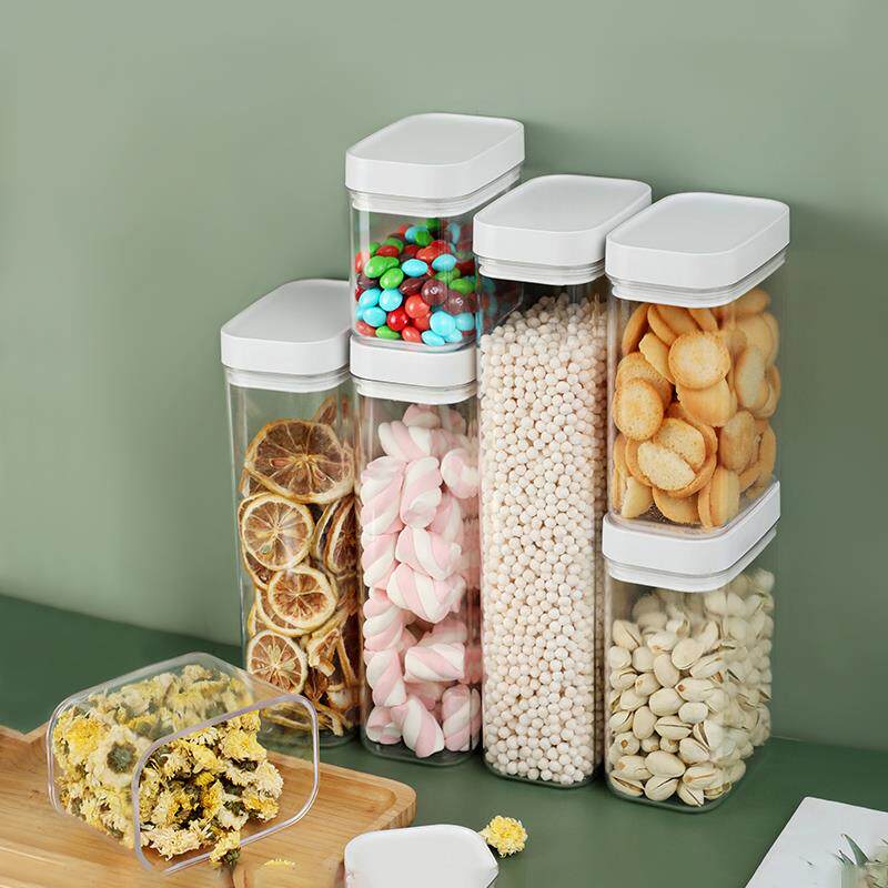食品级密封罐防潮透明特大号五谷杂粮罐零食坚果保鲜方形收纳盒