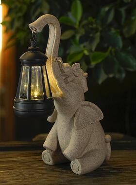 太花阳能46019大象提灯件户外装饰太阳能小灯瑜伽象园装饰摆摆件