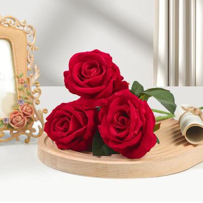 瑰仿真花束客厅卧室庆装饰玫餐桌干花摆件婚假花插花品瓶摆24998