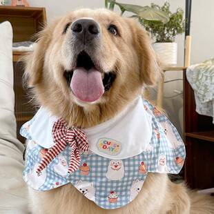 新款2025宠物围巾围兜狗狗中大型犬边牧萨摩耶金毛可爱围嘴口水巾
