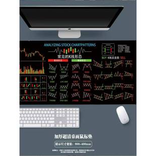 炒股K线图鼠标垫 股票投资交易员桌垫 大号防滑耐脏电脑办公桌垫