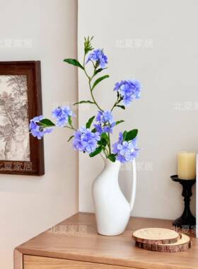 蓝客雪花彷真花厅假35979餐桌花装饰摆饰厅彷客花真花摆件插花摆