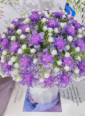 新品满天星鸢尾花d材料包手工i串珠编织品y仿花真束78856家居摆件