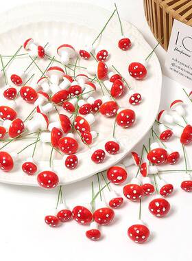 仿蘑菇摆件06864饰 盆景微观物造真景 圣诞花环装 生日蛋糕植烘焙