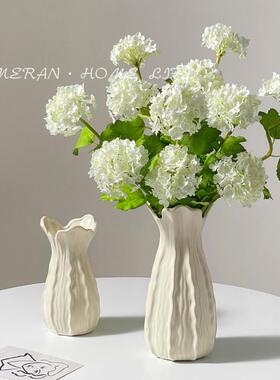 35360美式复现代约简陶瓷瓶奶油古风高级感客花厅餐桌插花绣球装