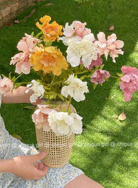 道ins覆彷真02541花车轮菊古花艺拍照具室客厅卧装饰摆饰假花束逼