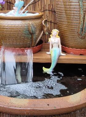 瀑布流水溢水底座流水罐配件带水托管水排QWT树防脂盘装饰摆件