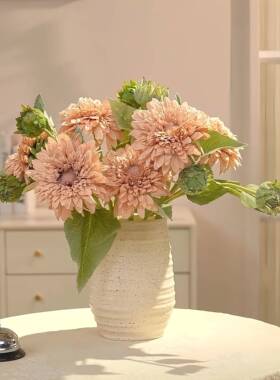 向日葵仿手真花泰迪客厅假花39165装花餐艺桌绢花摆件插花饰捧花