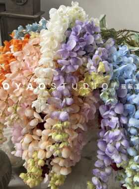 叉15331捧阿勃勒 花婚庆吊顶假花紫藤花豆手花拍照装饰拱门6造景