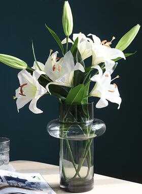 百合花手客仿真束花厅大感44114摆设餐桌装饰玄关装饰花绢落地金