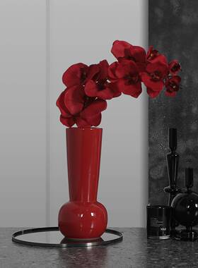 中花式支房红色蝴蝶兰绢仿真花婚布置插花装饰31082摆件干花餐桌