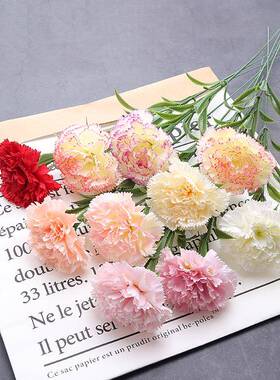 仿真单只小康乃节馨40903花束假花绢花教节师母亲女送礼装妇饰花