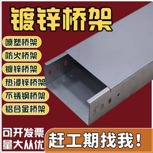 桥架线槽镀锌304不锈钢防火喷塑热浸锌大跨距梯式 100 电线电缆200
