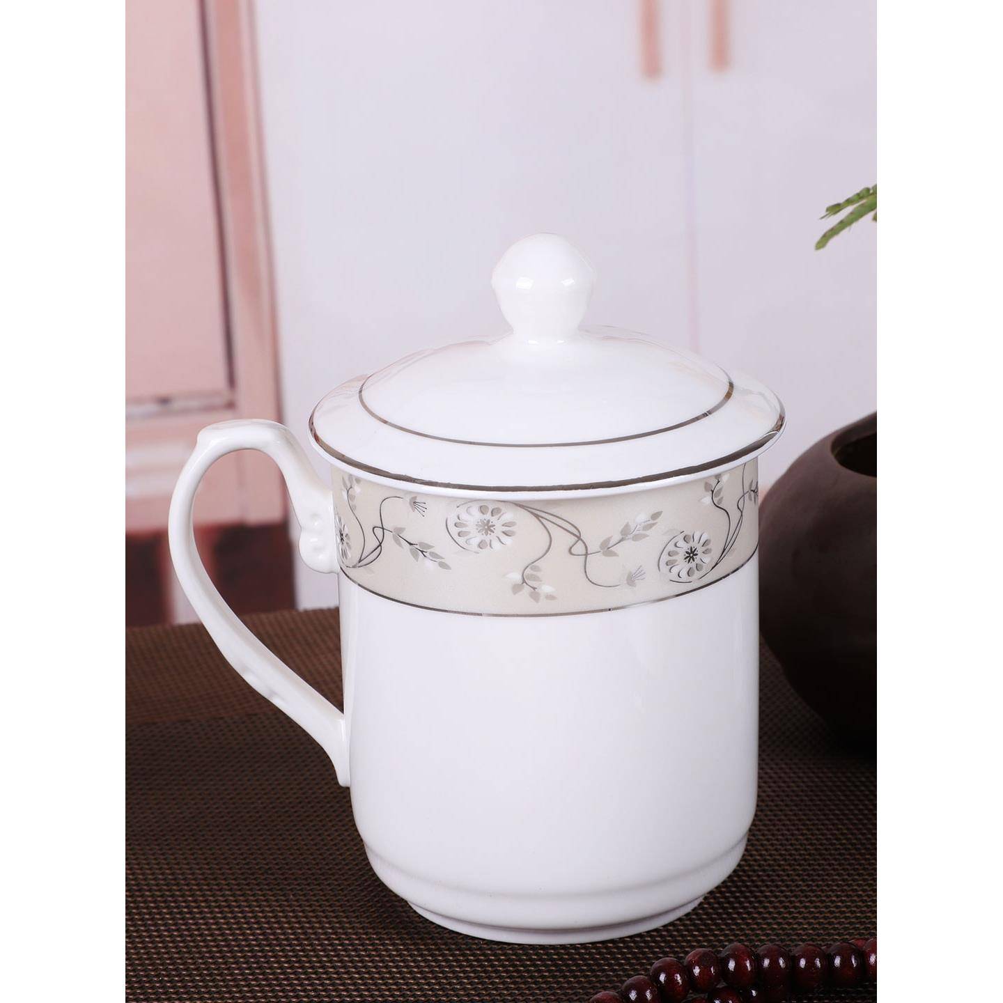 雅诚德陶瓷茶杯TD介杯商务办公会议带盖手柄泡茶水杯会务茶具logo