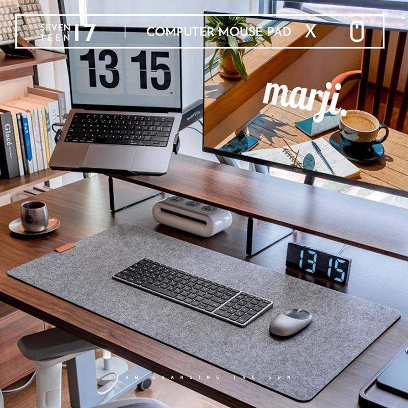 毛毡鼠标垫简约桌搭超大号电脑桌垫加厚防滑键盘垫办公室桌面垫子