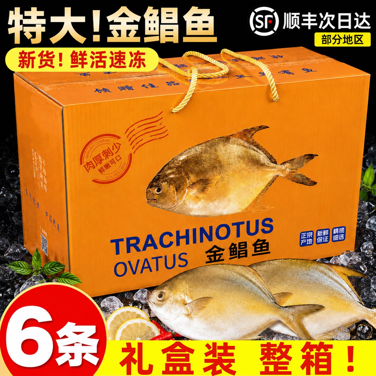 特大深海金鲳鱼新鲜礼盒装整箱