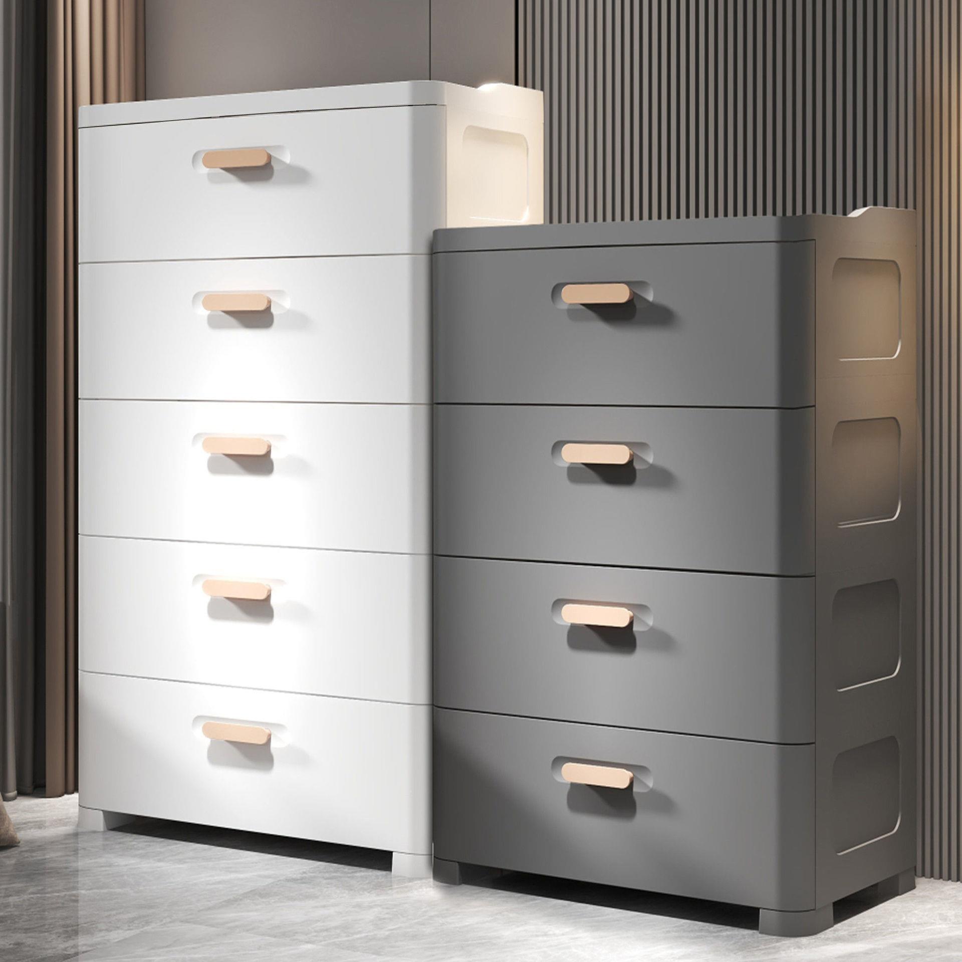 抽屉式收纳柜箱家用零食客厅多层塑料夹缝储物柜子加厚床头置物架