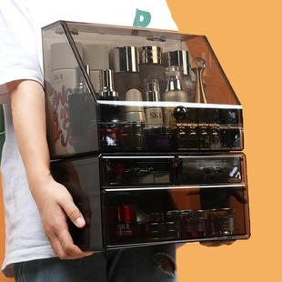 透明防尘化妆品收纳盒桌面置物架家用护肤刷整理亚克力网红梳妆台