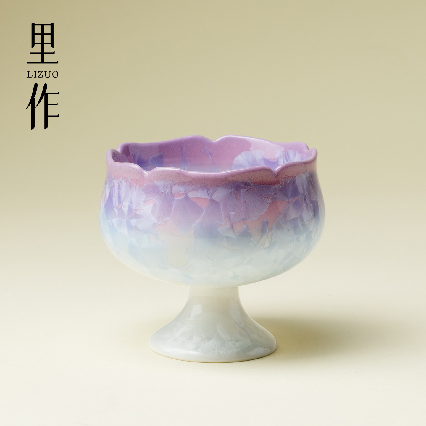 里作结晶釉粉雾萦梦玫瑰茶杯高颜值主人杯女士高级感品茗杯高脚杯,餐饮具,茶杯,淘宝优惠券,粉丝福利购,淘宝优惠卷