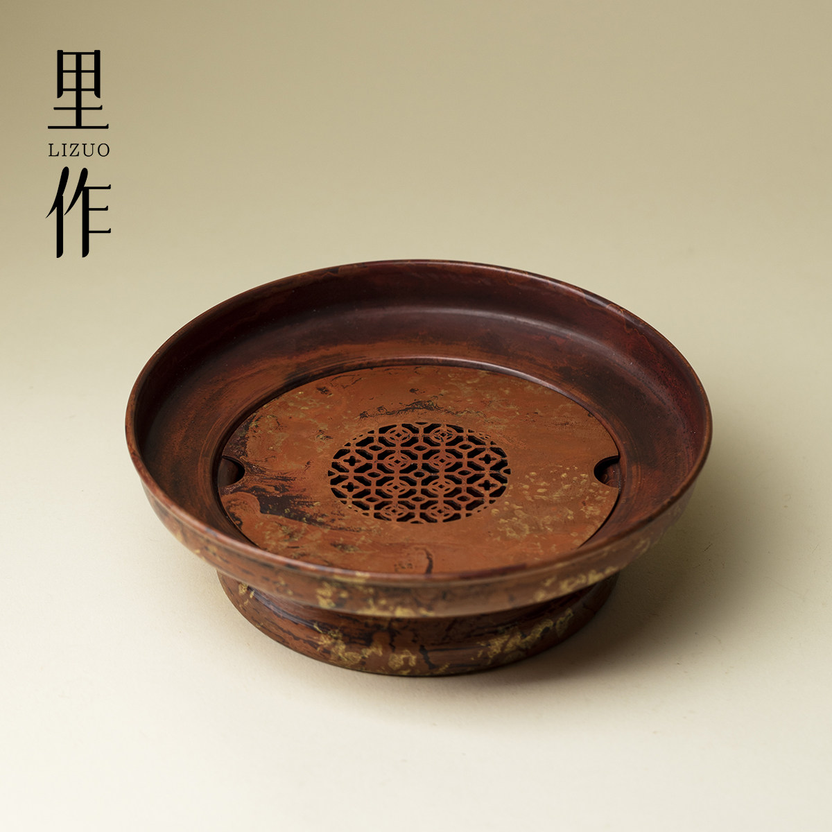 里作手工紫铜壶承家用中式壶托养壶托盘储水式干泡台茶盘茶具配件