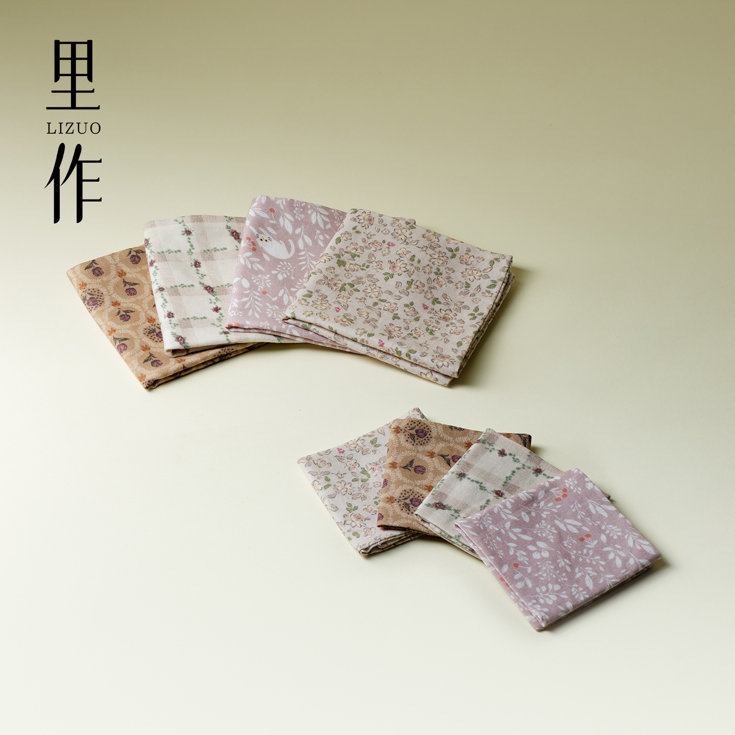 里作  中式手工缝制棉麻茶巾吸水隔热垫加厚茶布杯垫长方形桌布垫