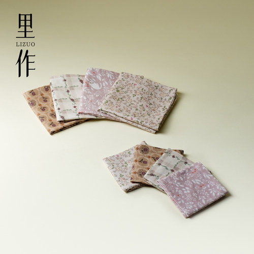 里作  中式手工缝制棉麻茶巾吸水隔热垫加厚茶布杯垫长方形桌布垫