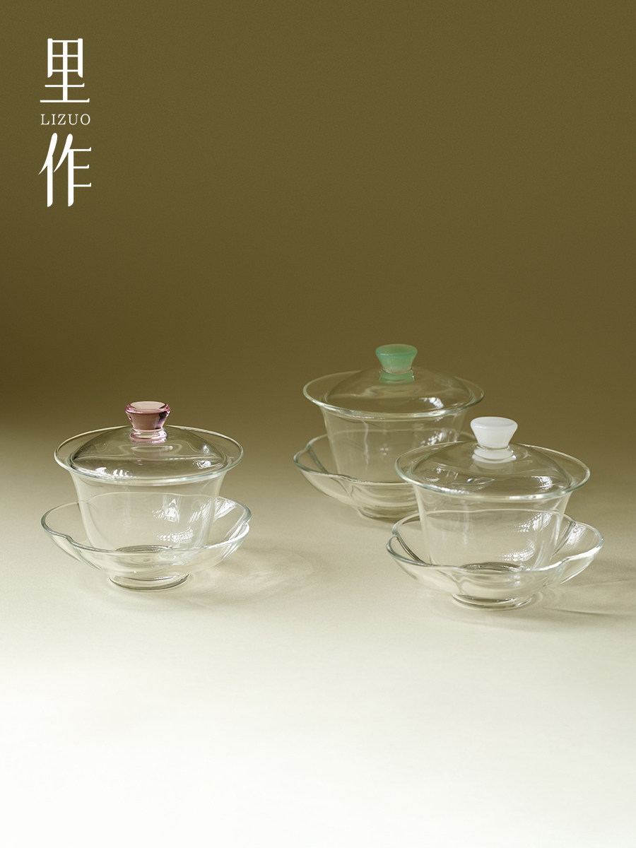 日作简易耐热玻璃三彩碗家用精美功夫茶具女式个人茶碗