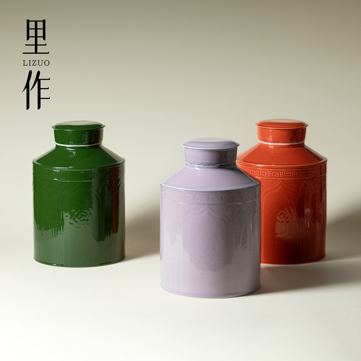 里作大容量陶瓷茶叶罐高端中国红密封罐茶仓中式钧窑紫防潮储存罐