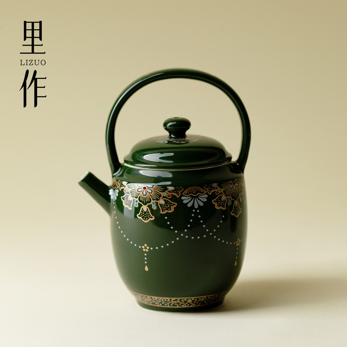 里作宫廷风错金银彩提梁壶家用高颜值功夫茶具泡茶壶带过滤泡茶器